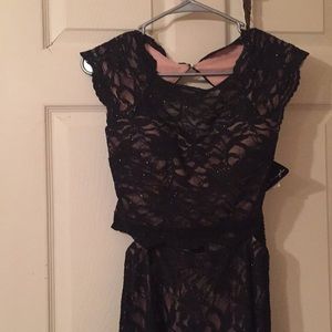 Long prom dress with a slit up the leg